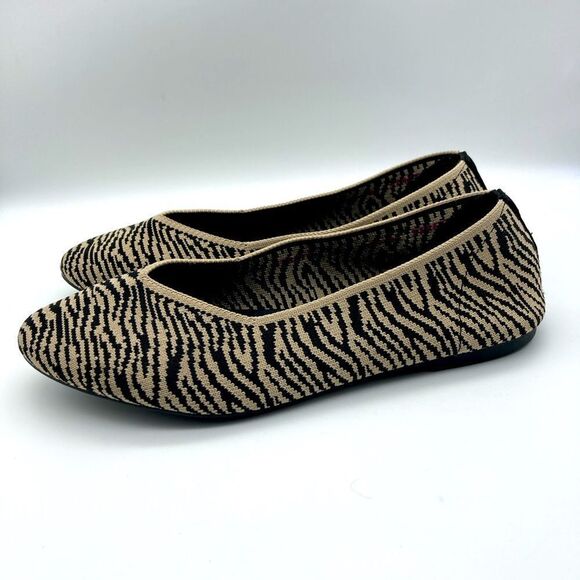 Skechers Cleo Animal Print Stretch Fit Flats 8,5 - Picture 2 of 9